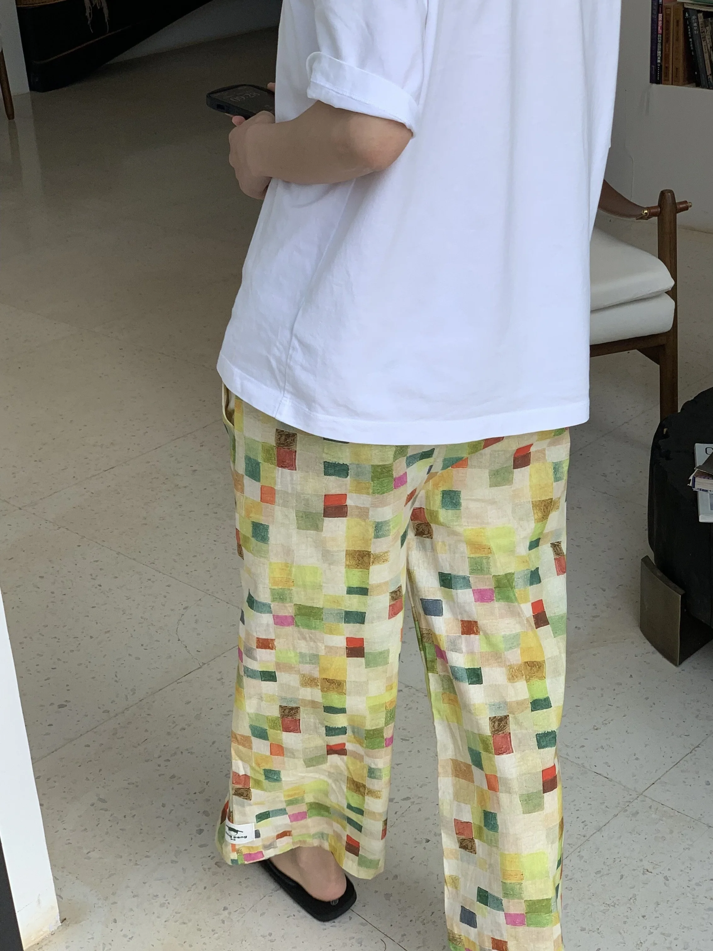Retro Print High Waist Wide Leg Pants Women's Loose Fit Comfortable Elastic Waist Casual Walking Trousers Summer 2026