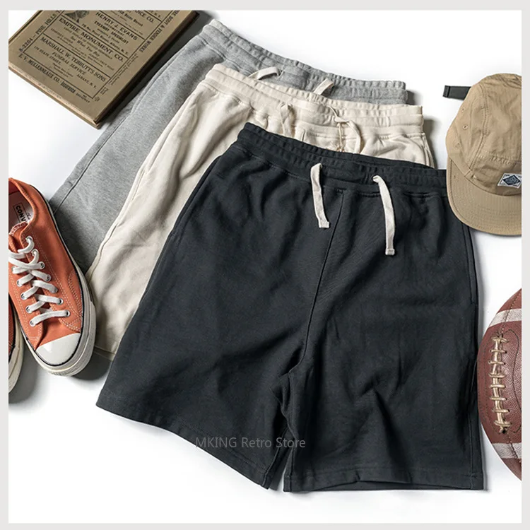 

НЕ НАЛИЧИИ Хлопковые махровые шорты-свитера, мужские повседневные домашние спортивные штаны со средней талией на открытом воздухе