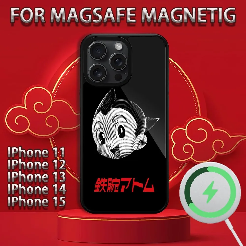 Coque de téléphone Anime Astro Boy, coque de charge magnétique sans fil, Magsafe, iPhone 15 14 13 12 11 Pro Max Plus