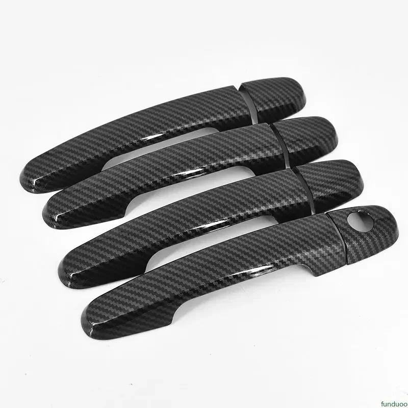 

FUNDUOO for Hyundai Santa Fe 2007 2008 2009 2010 2011 2012 Carbon Fiber Chrome Car Door Handle Cover Trim Styling Accessories