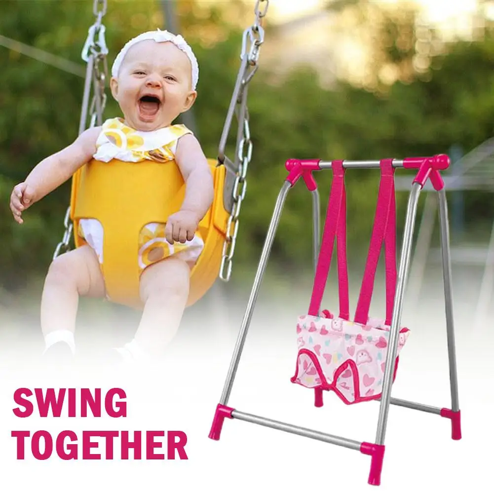 Playhouse Doll Accessories Swing Toy Handcart Children's Playhouse Doll Toy Swing Package Toys Foldable Portable Trolley Toy