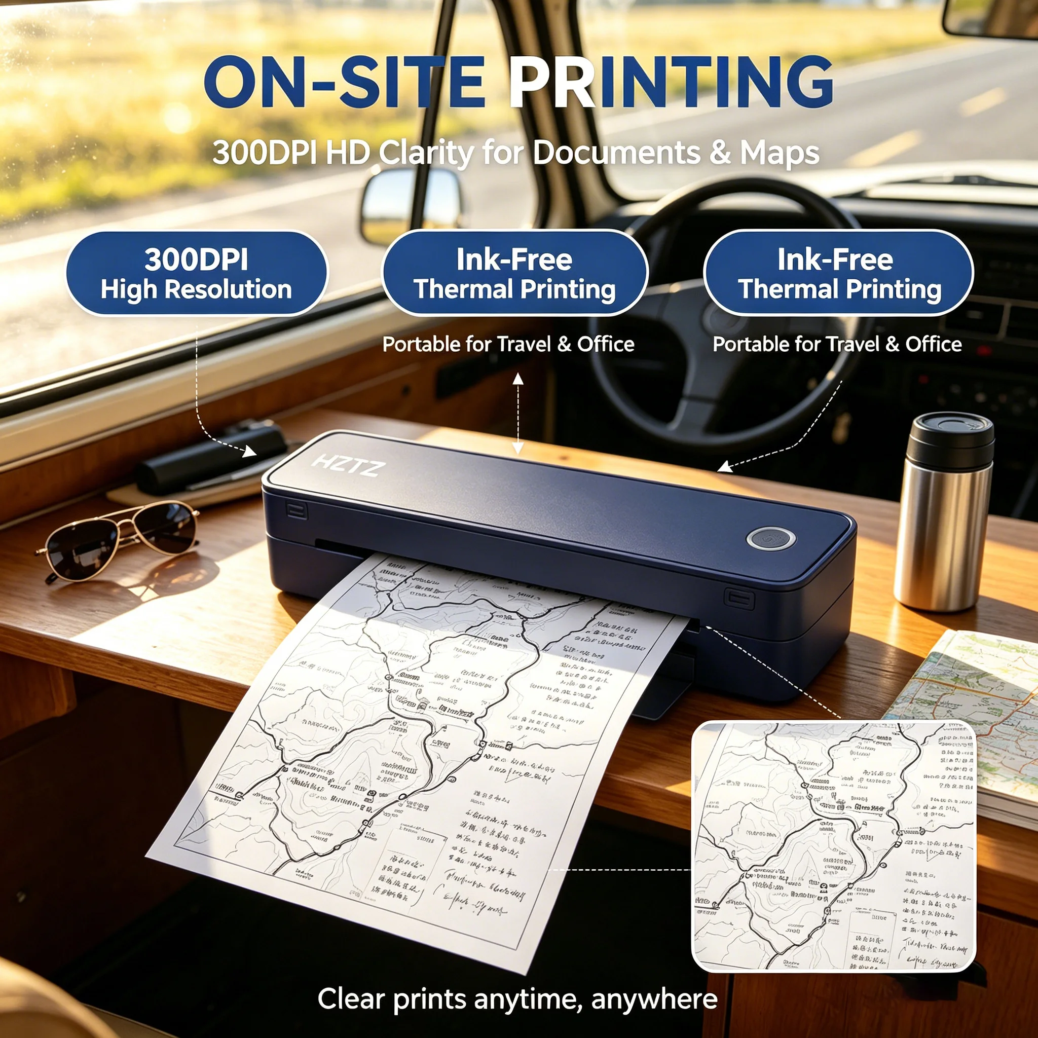 A403S 300DPI Mini Portable A4 Bluetooth Thermal Tattoo Printer, Compatible with iOS Android for School Office Studio