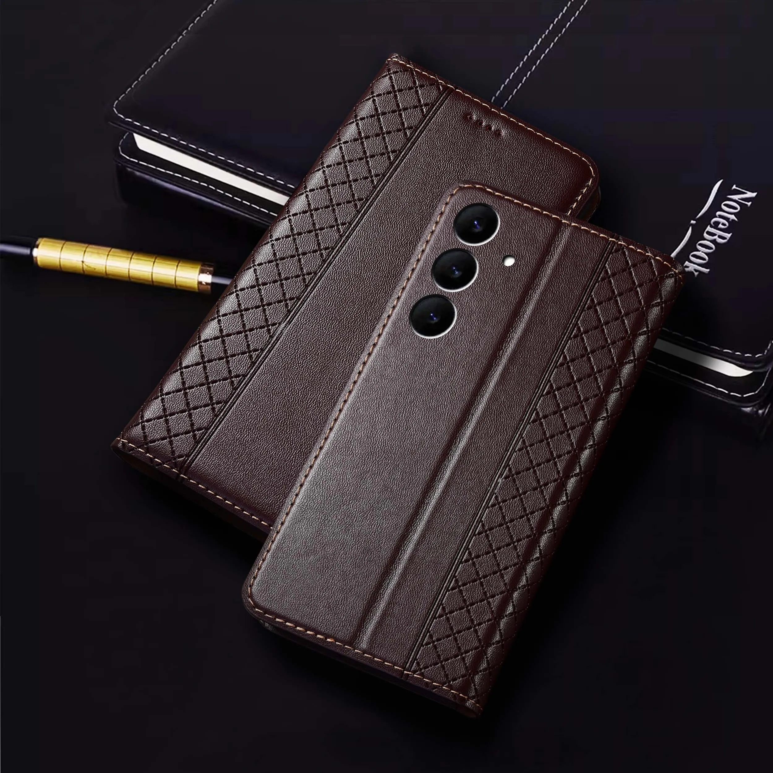 

Для Samsung Galaxy M13 M23 M33 M53 M55 M14 M15 M34 M54 4G 5G Napa внутренний сетчатый узор из натуральной кожи флип-чехол для телефона из воловьей кожи