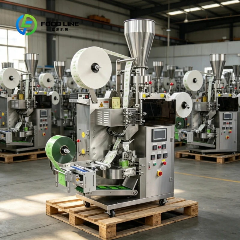 Customized Automatic Small Tea Bag Filter Plastic Pouch Sachet Filling Wrapping Packing Machine with String Label