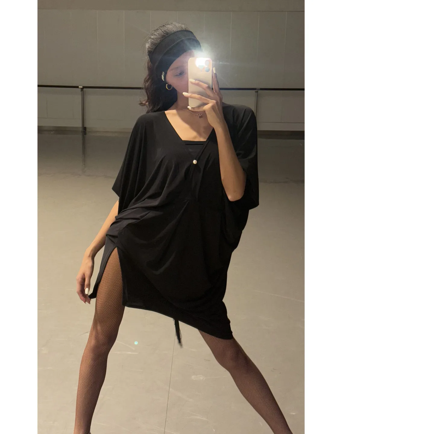 

New Latin Dance Loose Black Dress Adult Women's Tango Cha Cha Samba Rumba Professional Performance Costume Practice Dresses