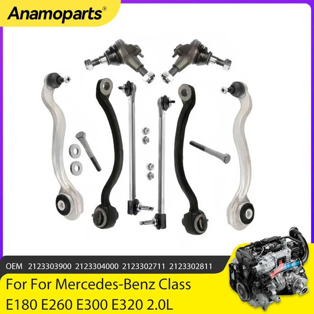 Chassis Parts Front Suspension Wishbones Arms Ball Joints Links Kit Fit 2.0 L 09-16 For Mercedes-Benz Class E180 E260 E320 2.0L