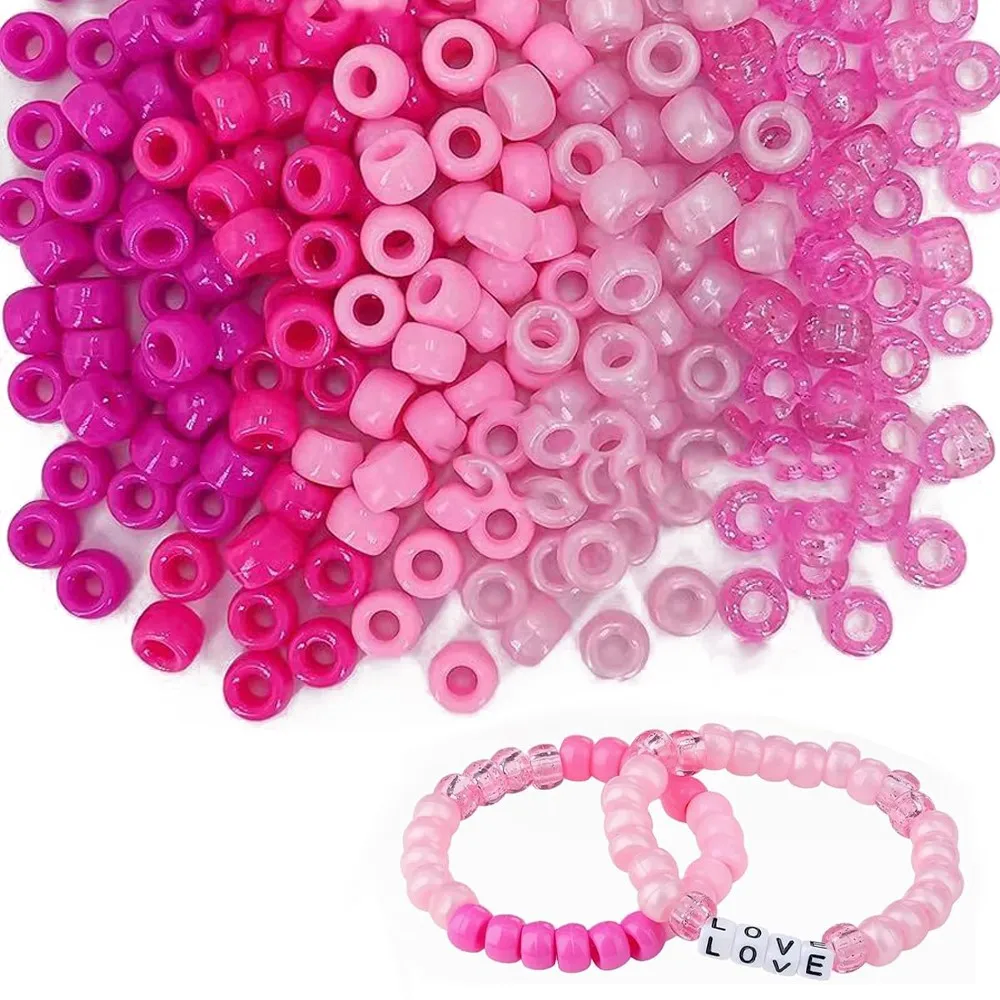 

100pcs Acrylic Large Hole Loose Spacer Beads for Bracelet Necklace Hair Braiding Decoration Jewelry Making Supplies Accessories