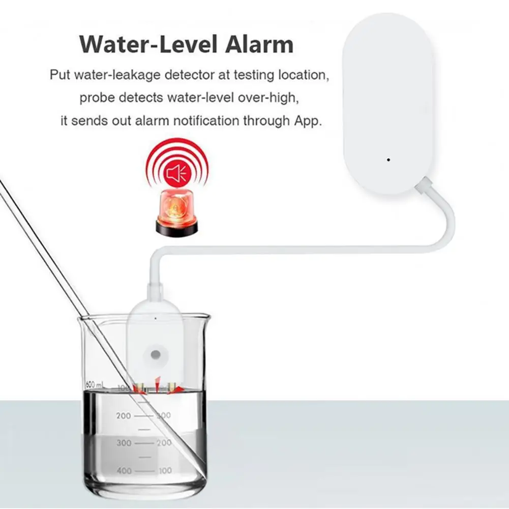 Zigbee Smart Water Leakage Sensor Leak Level Sound Alarm Detector Security Overflow Protection SmartLife App Remote Control