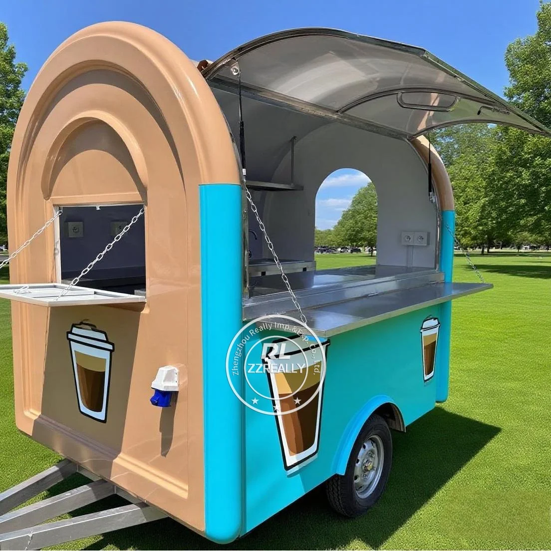

Modern Style Mobile Snack Food Trailers DOT certification Fully Equipped Food Cart for Park coffee shop Startups