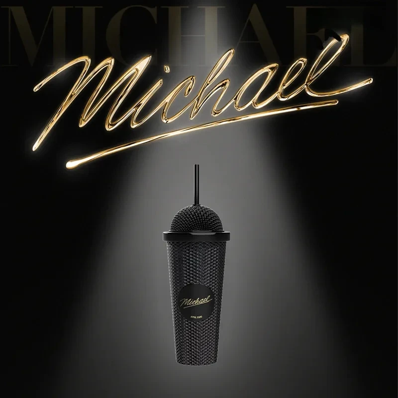 Op voorraad Michael Jackson Water Cup Microfoonvormige koudewaterbeker Creatief verzamelbaar cadeau - afbeelding 1