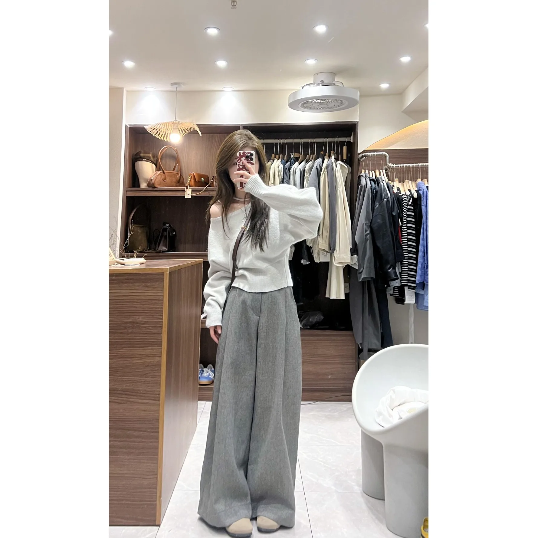 Loose oulder Knitted Sweater Women's Faion Casual Sle ey Loose Fit oulder Bared Knitted Top for Autumn Winter