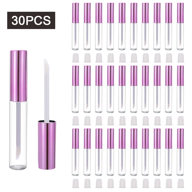 

10-200pcs empty metallic red purple cap lipgloss tube 10ml plastic round lip gloss liquid lipstick container DIY bottle