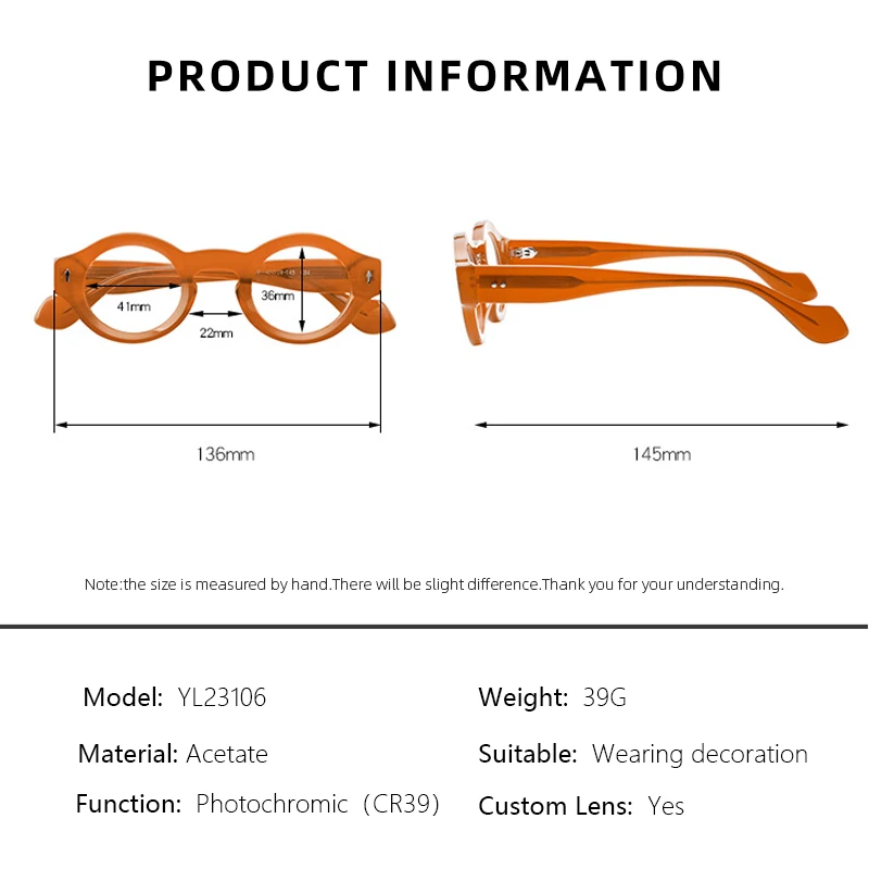 Sztzx-男性用の厚いアセテートの丸い老眼鏡,フォトクロミックリベット,カスタマイズ可能な眼鏡,レトロな近視フレーム,高品質