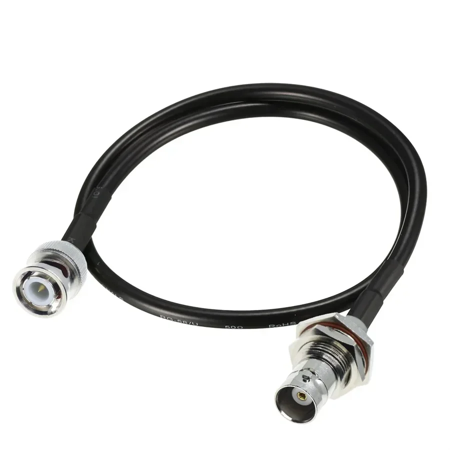 Cable RG58 BNC a BNC macho hembra Q9, conector tipo L, extensión de cobre, Cable Coaxial de latón RF, Cable Coaxial, puente Pigtail