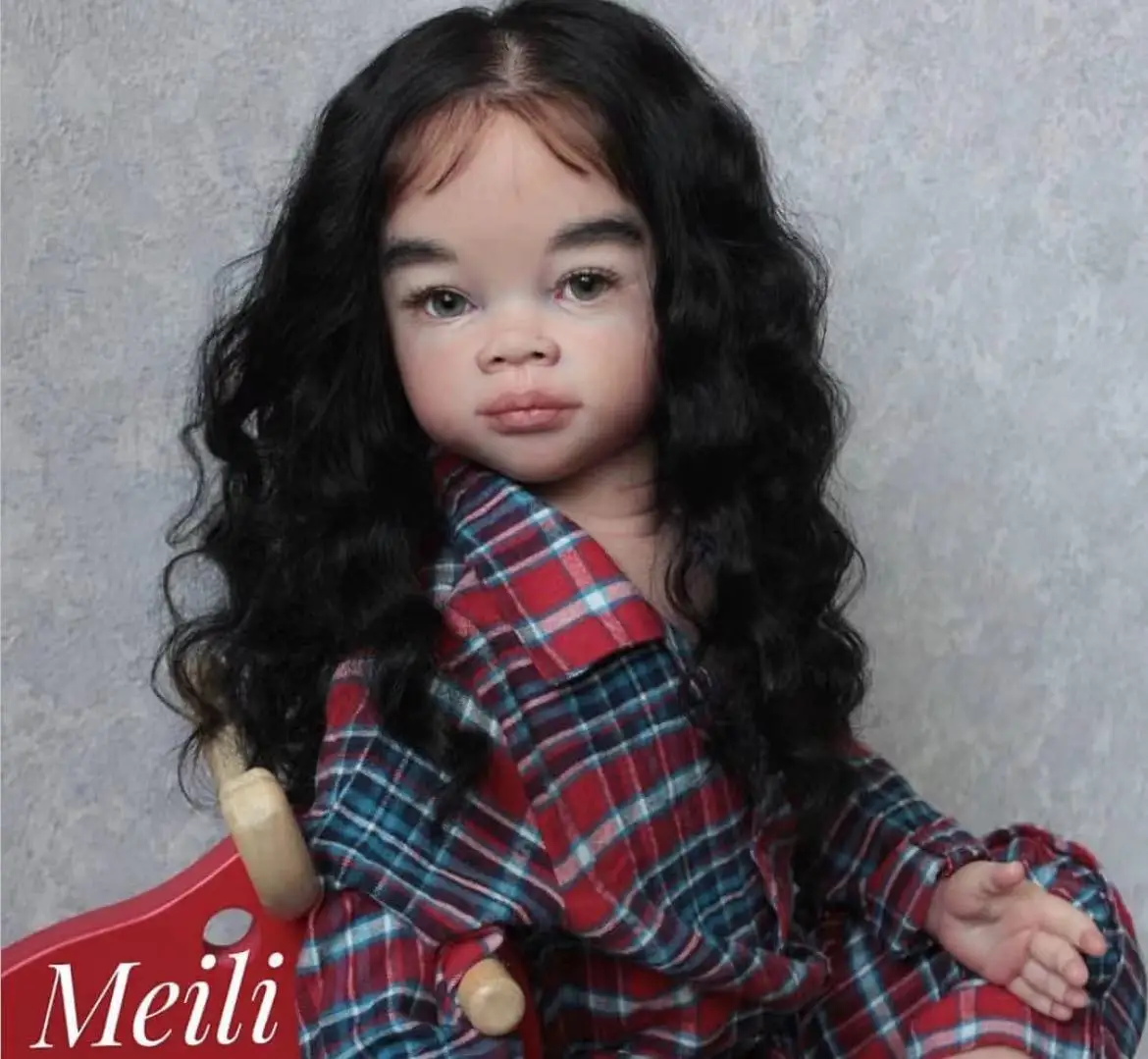 

FBBD Custom Made By Our Best Artist ShanShan 32''/80cm Reborn Baby Meili With Hand-Rooted Hair Already Finished Doll With Dress