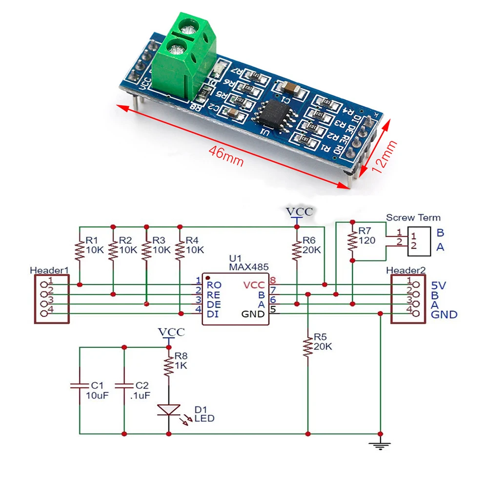 Módulo de interfaz TTL a RS-485, transceptor MAX485 RS485, placa de desarrollo SCM para Arduino RPI, 10 Uds.
