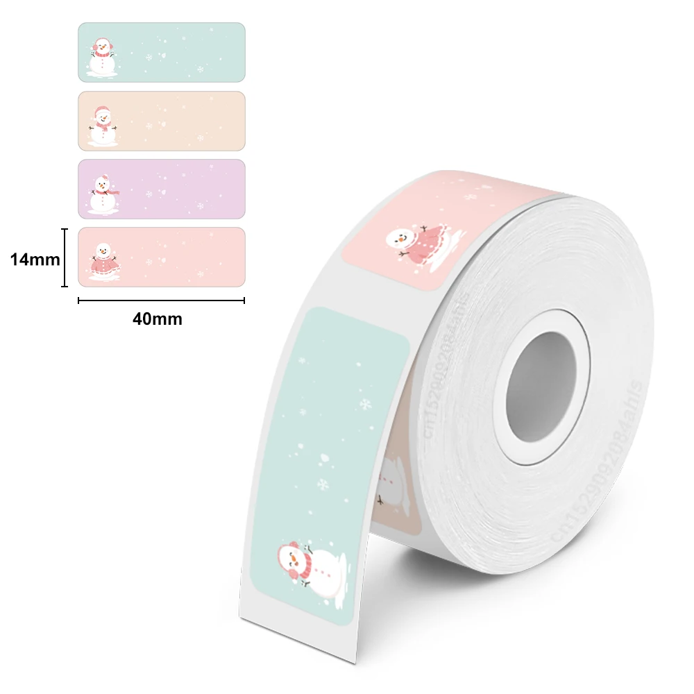 P15 Thermal Label Tape 14x40mm Adhesive Christmas Label Sticker P15 Label Paper for P15 P12 L12 DELI Q2 PRT M11 Label Printer