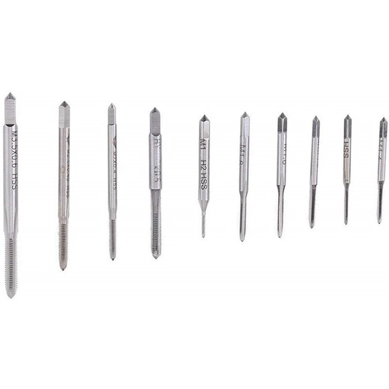 10Pcs HSS Mini Tap Drill Bit Machine filettatura metrica Tap Set Screw Tap con lame da taglio da 100 pezzi