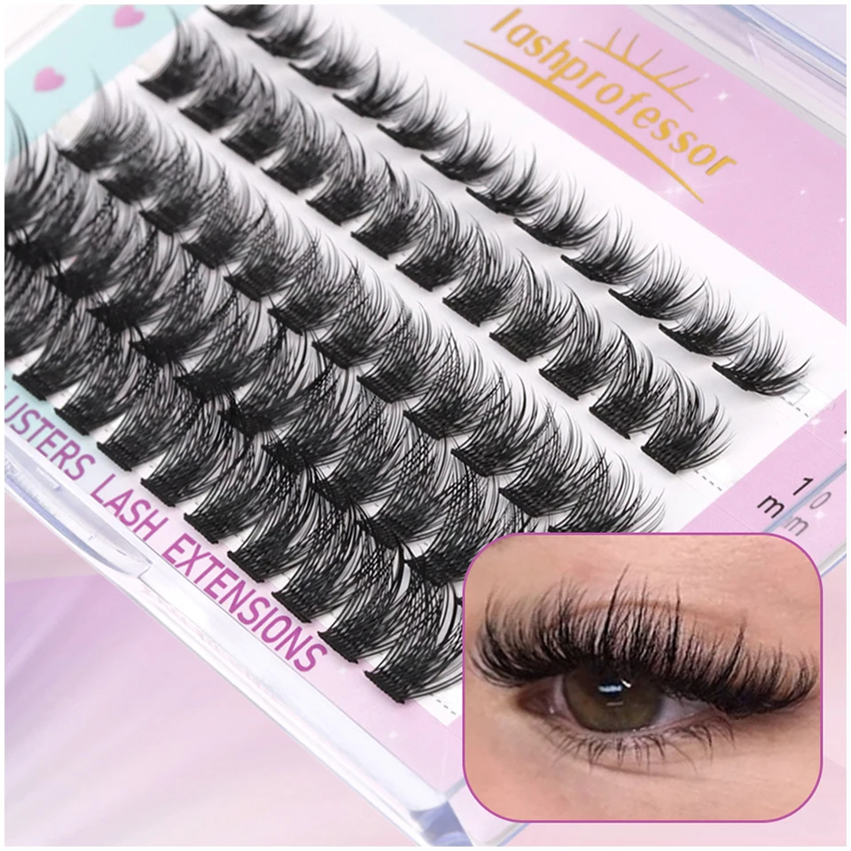 Lashprofesor Segmentado Cílios Extensões Pacotes, Efeito de Volume 3D, DIY Lashes Cluster Mix, Individual Eyelash Fans, Maquiagem Lashes