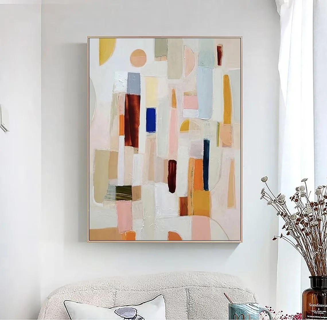 Lukisan Abstrak Warna Netral B - Abstract Oil Painting ulasan dan harga