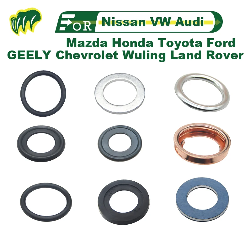 10 piece M10 M12 M14 M16 Oil Pan Drain Bolt Gasket Seal Aluminum Copper Gasket Engine For Hyundai GWM Chery Peugeot Citroen