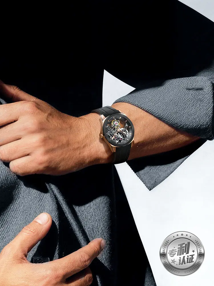 

Ceramic Ring Tourbillon High end Hollow Men's Fashion Mechanical Watch