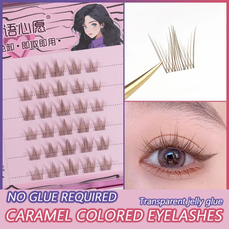 DIY Self Adhesive Eyelashes Natural False Eyelashes Extension NO Glue Needed Individual Lashes Makeup Tools Removable maquillaje