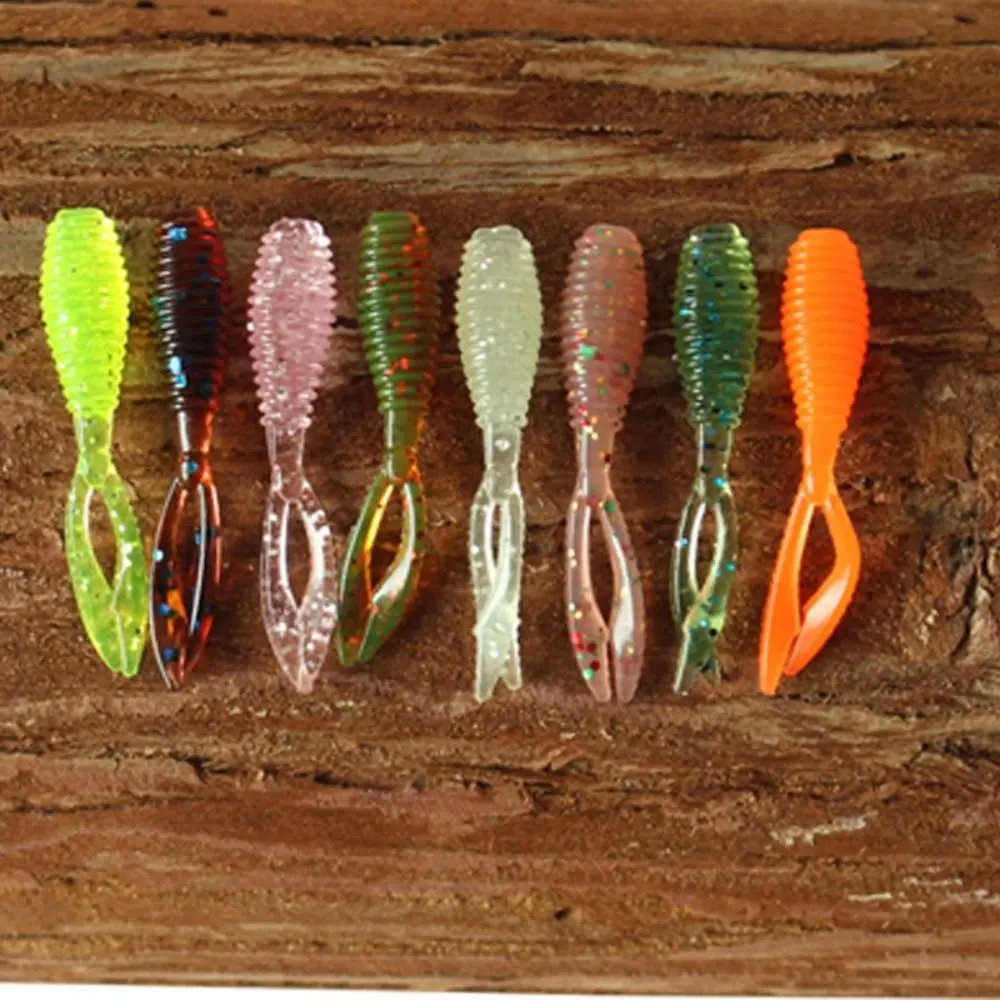 20PCS Rockfish 3.5cm/0.4g Soft Worm Lure Twin Tail Swimbait Worm Bait Biomimetic Silicone Jigs Wobbler Fresh Water