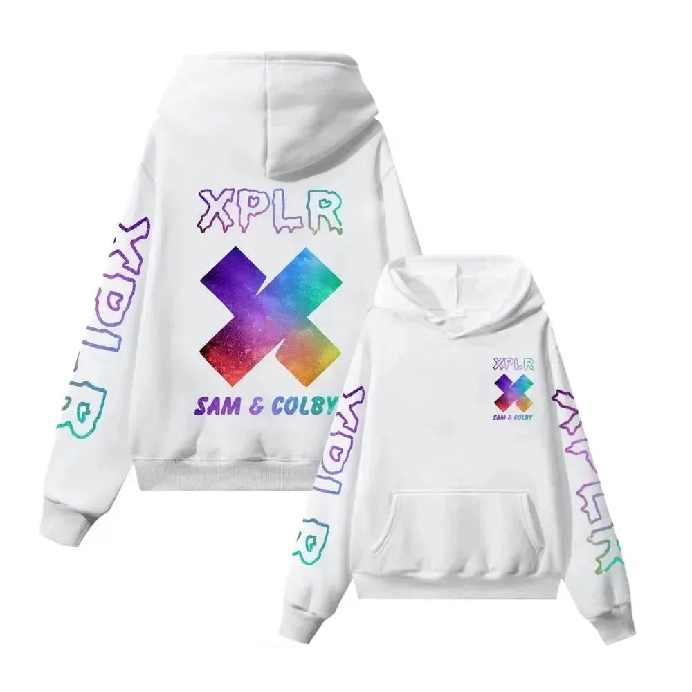 Stylish and comfortable Xplr Sam and Colby Chainlink Merch printed hoodie Harajuku hip-hop men's and women's streetwear