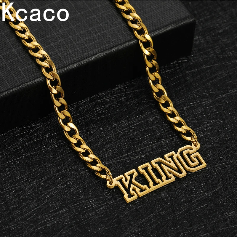 Custom 5mm Cuban Name Necklace Stainless Steel Personalized Gold Silver Color Pendant Thick Chain for Men Women Jewellery Gift