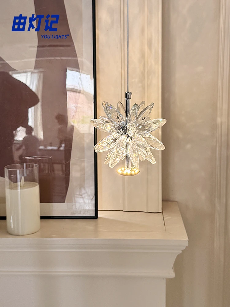 

Light luxury bedside pendant light K9 crystal minimalist post-modern corridor restaurant bar counter crystal light