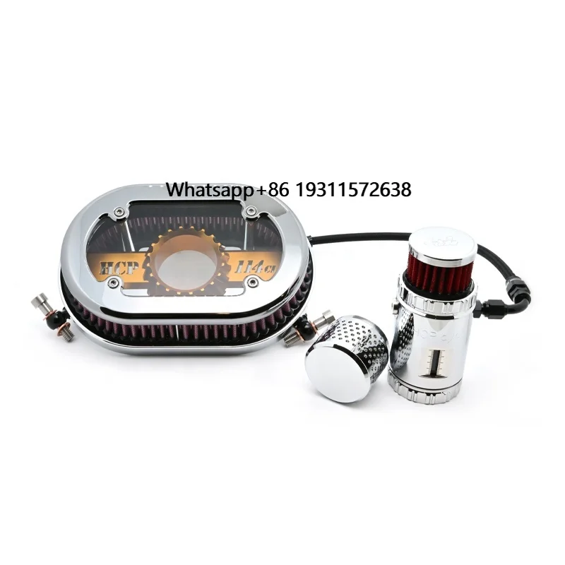 

New HD Touring Softail PB Style Motorcycle Air Intakes See-Through Air Cleaner Catch Can Model Oil Filter Air-Oil Separator