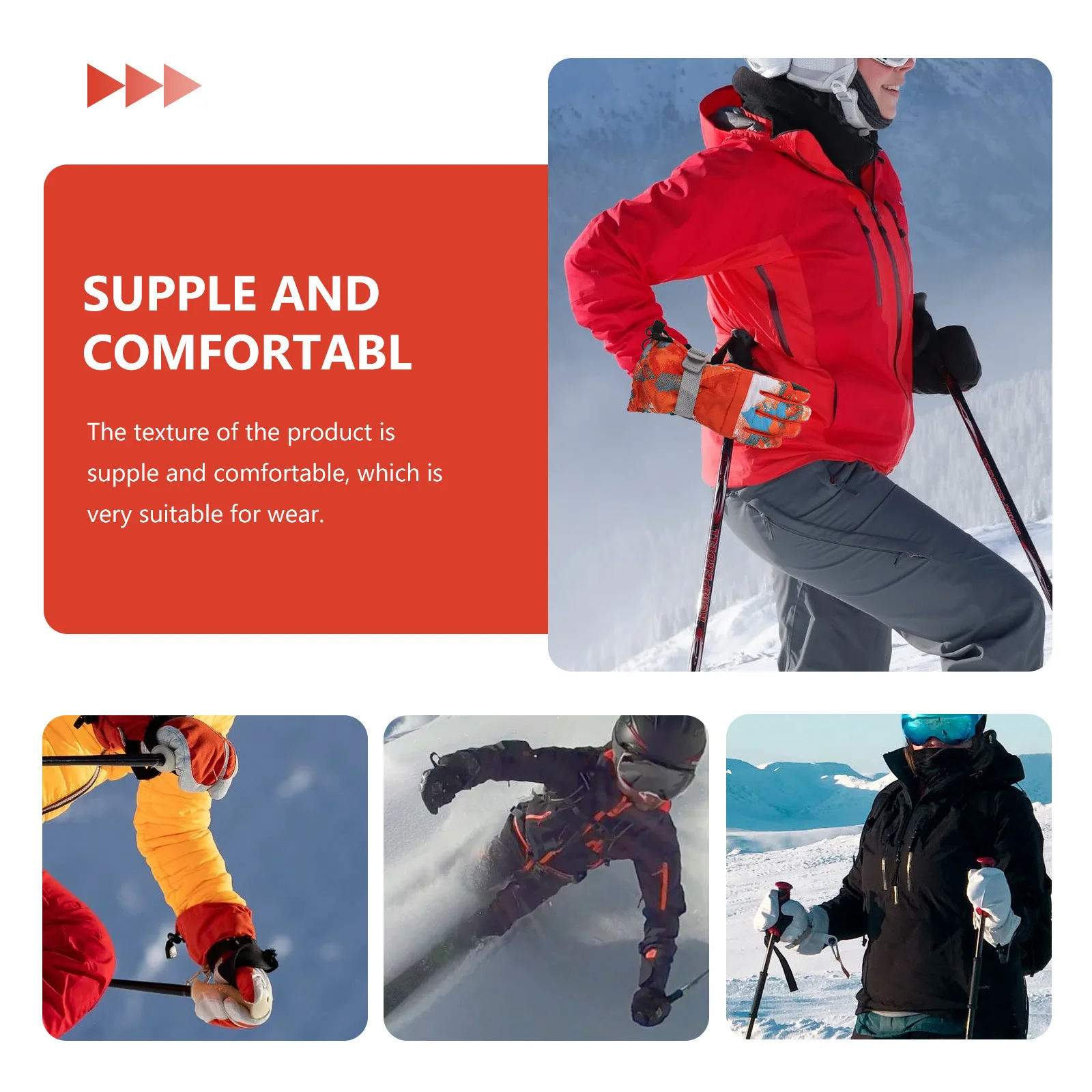 

1Pair Outdoor Warm Gloves Skiing Winter Windproof Waterproof Thickened Moderate Breathable Lightweight Easy Carry for Cycling