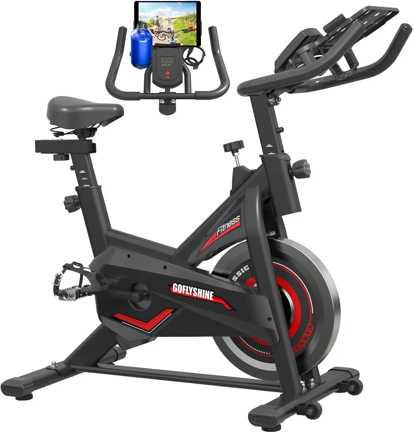 Exercise Bike for Home Indoor Cycling Bike for Home Cardio Gym,Workout Bike with Ipad Mount & LCD Monitor,Silent Belt Drive