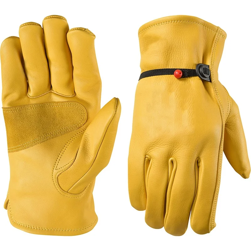 

Cow Leather Work Glove Soft Cowhide Welding Security Protection Gloves Workers Mechanic Driver Hunting Driving Farm Garden Glove