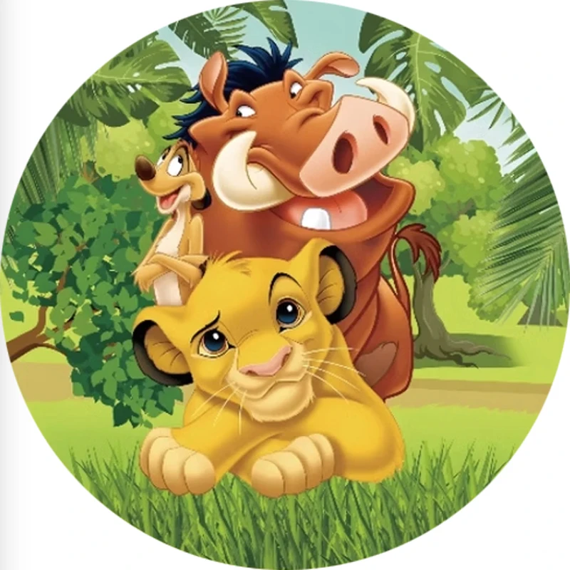 The Lion King Nala Round Backdrop And 3 Cylinder Covers Background For Photography Baby Shower Birthday Party Decor Plinth Cover