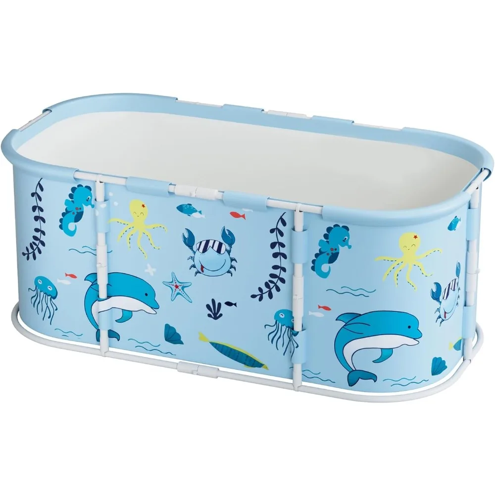 

Adult Foldable Bathtub 47 Inch Portable Tub - 7-Layer Reinforced Oxford Cloth, Freestanding Cold Plunge & Hot Soaking Tub with D