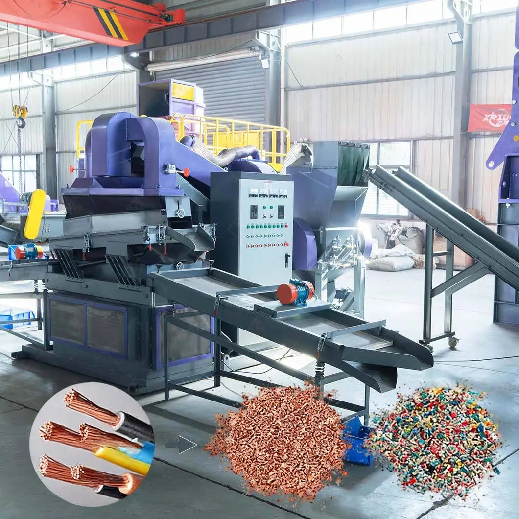 High Yield Copper Wire Granulator Eco Friendly Waste Cable Recycling Equipment Scrap Copper Recovery Machine