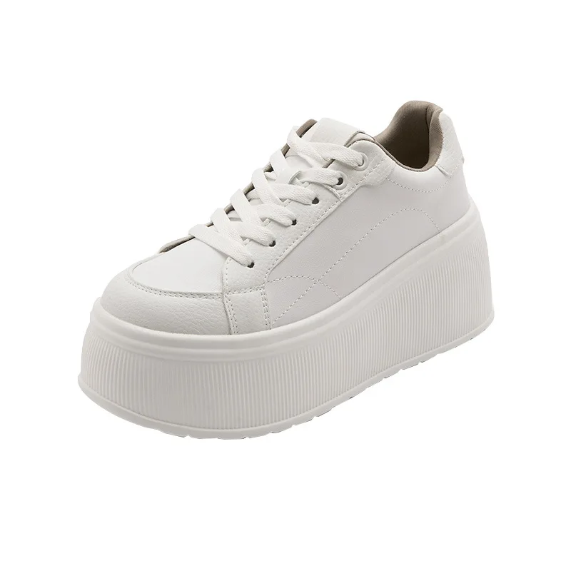 

Platform White Shoes Women's Sneaker New Casual Sports Muffin Shoe Heightening Lace-up Women Board Shoes
