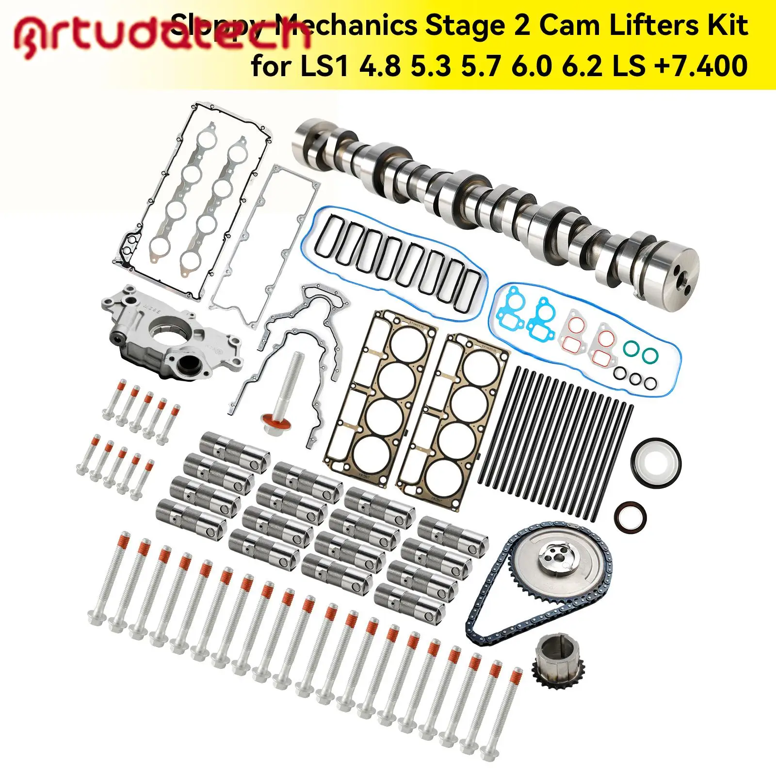 Sloppy Mechanics Stage 2 Cam Lifters Kit for Trucks/SUVs LS1 4.8 5.3 5.7 6.0 6.2 LS +7.400