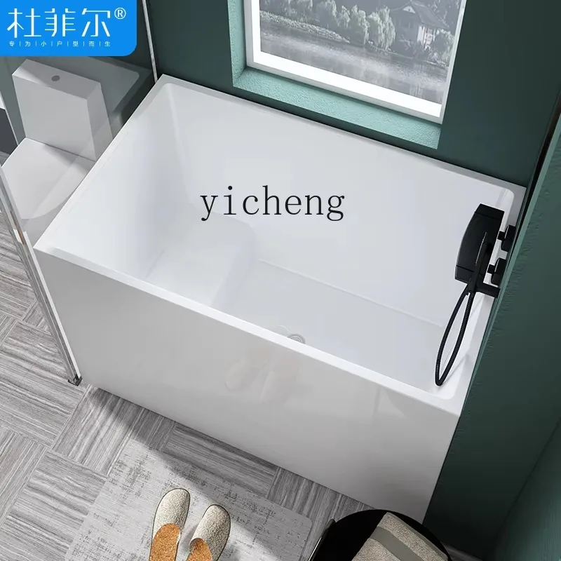 Deepened Bathtub Acrylic Freestanding Household Small Corner Bathtub Mini Sitting BubbleD24