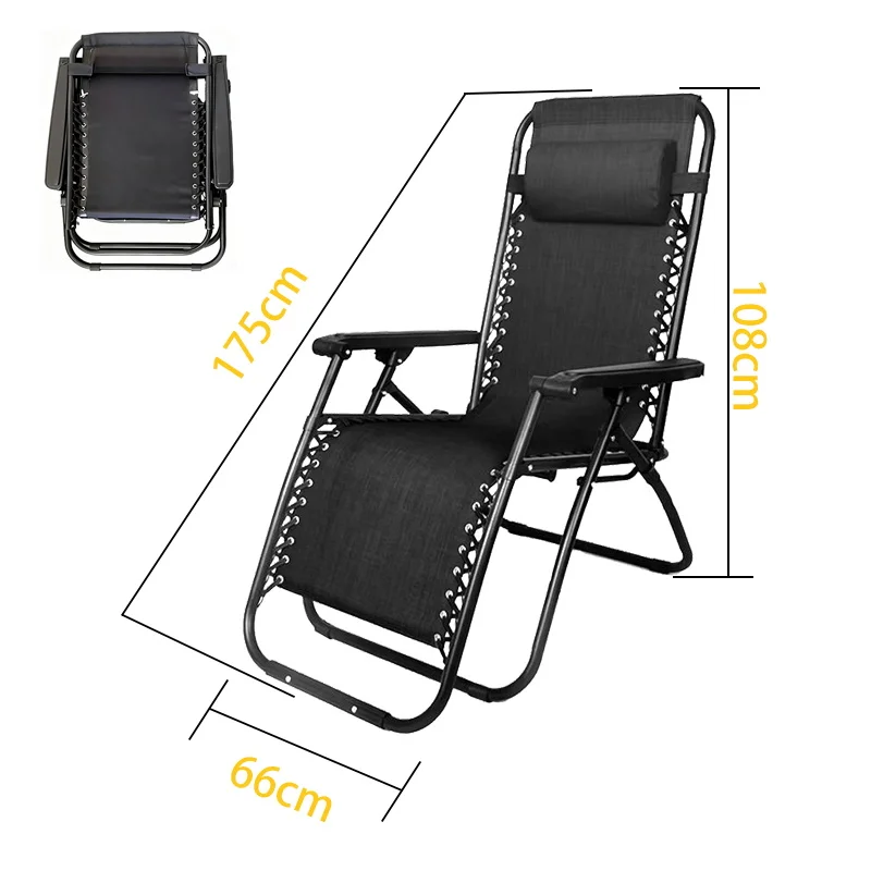 كرسي صالة قابل للطي بدون جاذبية محمول للترفيه في الهواء الطلق مع وسادة #4