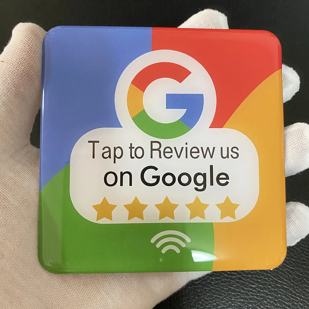 

Big Size 10CM NFC Plate for Social Media NFC Google Reviews Sign Plate PVC Plastic Material