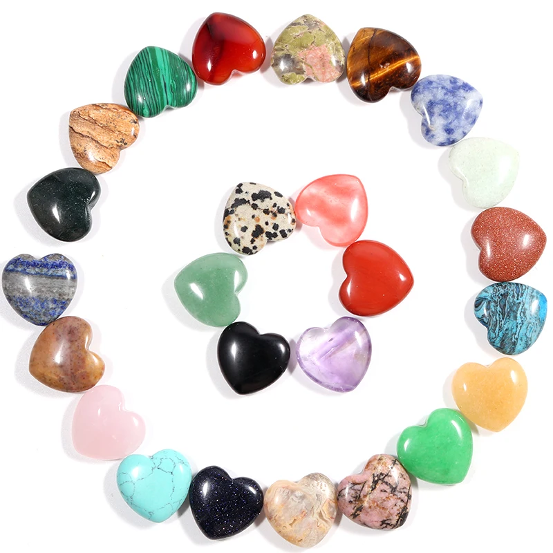 

Quartz Stone Jewelry Beads Heart 30pcs 20*8mm Charms No Hole Natural Crystal Gem DIY Bead Decoration Wholesale For Women Gift