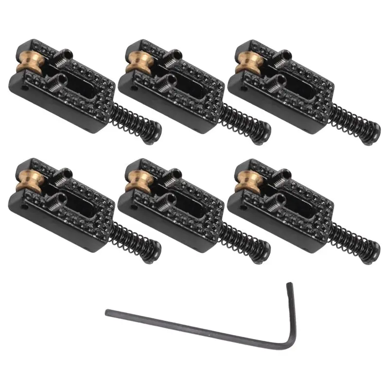 HOES-6 Roller Bridge Tremolo Saddles With Wrench For Fender Tele Electric Guitar