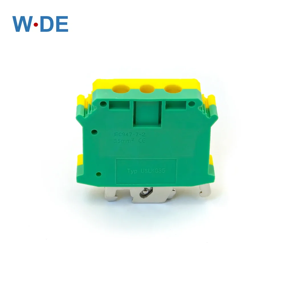 1 Piece PE Din Rail Terminal Blocks Ground UISLKG-35 Earth Universal Class Connector Screw Terminal Block UISLKG35