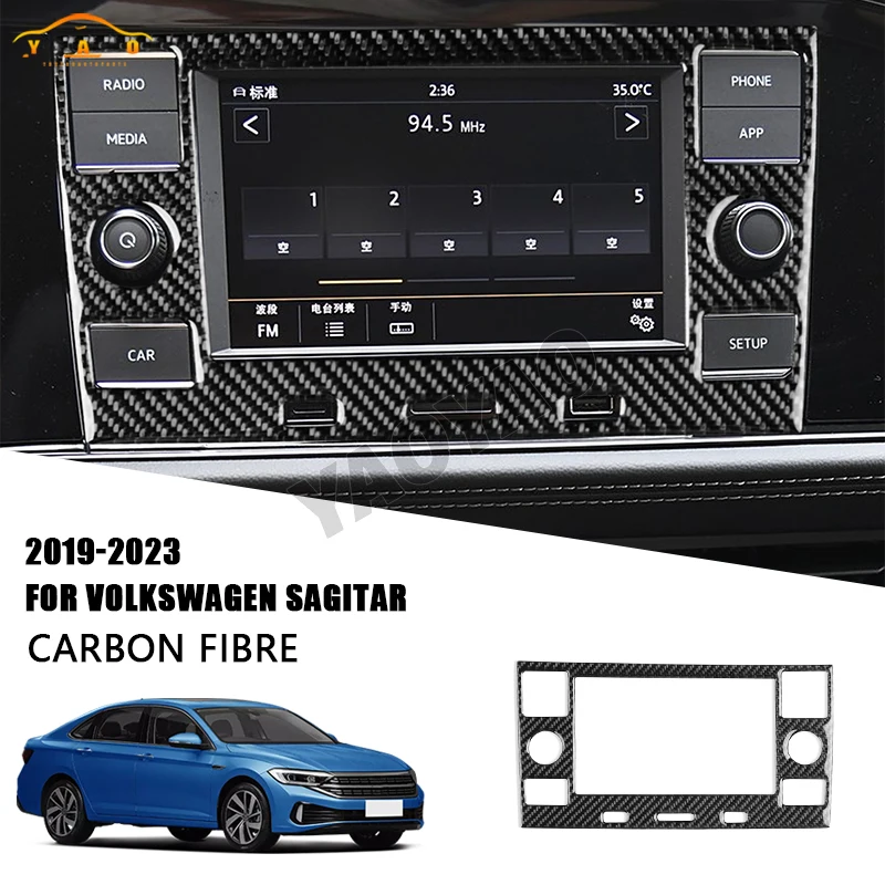 

Carbon Fiber For Volkswagen VW Sagitar 2019-2023 Center Console Navigation Frame Cover Trim Accessories