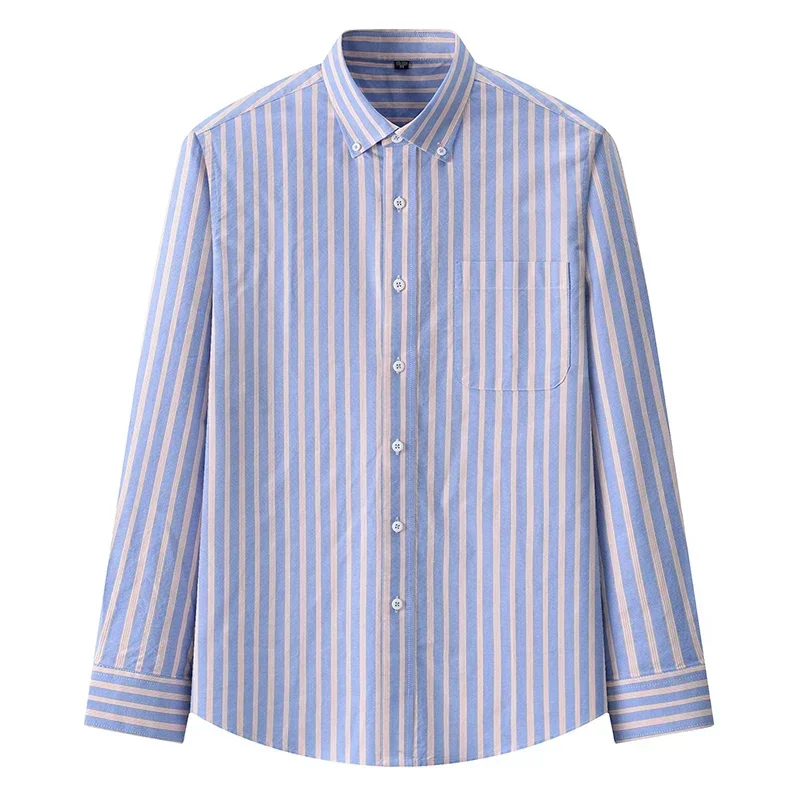 Spring Long Sleeves Shirts for Man Cotton Autumn Slim-fit Men Dress Shirt Business Work Tops Mens Clothing