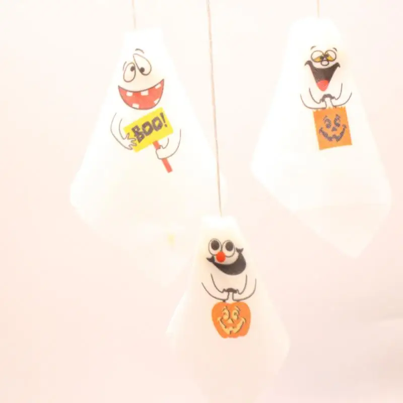 Mini fantasma colgante para decoración de Halloween, accesorios de fiesta, suministros de decoración para interiores y exteriores, 3 piezas