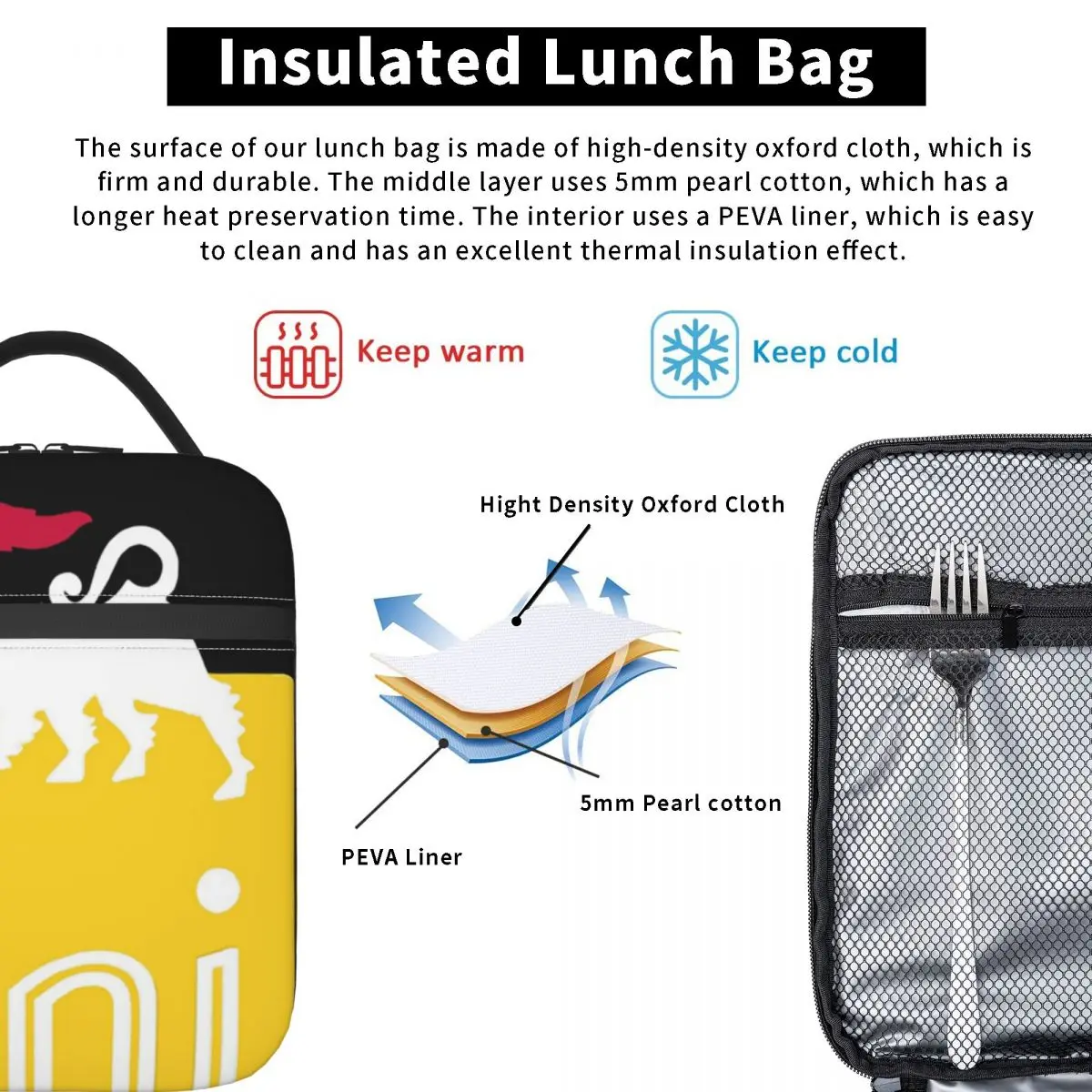 Agips Eni Racing Car Oil Insulated Lunch Bag for Women Kids Portable Food Boxes Thermal Lunch Box Tote